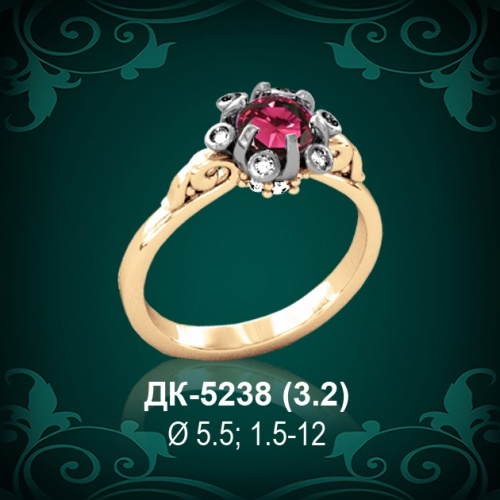 Кольцо "Одинарка" ДК-5238 восковка Кольцо "Одинарка" ДК-5238 восковка