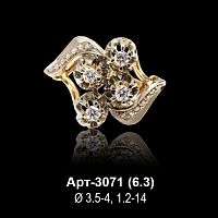 Кольцо Арт-3071 восковка
