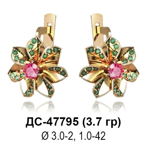 Серьги ДС-47795 восковка Серьги ДС-47795 восковка