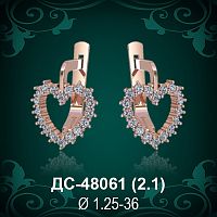 Серьги "Сердце" ДС-48061 восковка