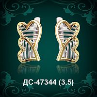 Серьги "Сердце" ДС-47344 восковка
