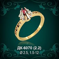 Кольцо "Одинарка с россыпью" ДК-6070 восковка