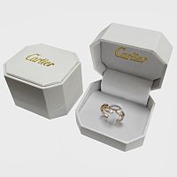 50092 Футляр "Cartier" под кольцо (кожа) - 60х50х40 мм