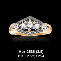 Кольцо Арт-2686 восковка