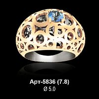 Кольцо Арт-5836 восковка