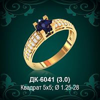 Кольцо "Одинарка с россыпью" ДК-6041 восковка