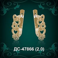 Серьги "Сердце" ДС-47866 восковка