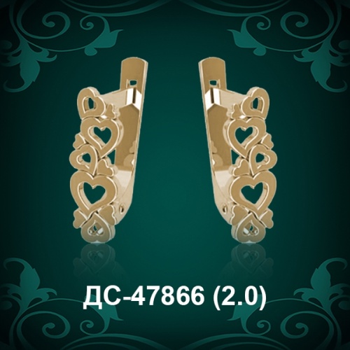 Серьги "Сердце" ДС-47866 восковка Серьги "Сердце" ДС-47866 восковка