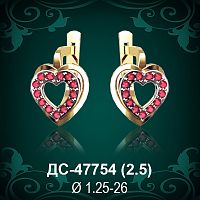 Серьги "Сердце" ДС-47754 восковка