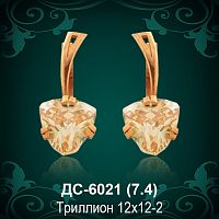Серьги "С крупным камнем" ДС-6021 восковка
