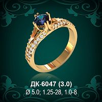 Кольцо "Одинарка с россыпью" ДК-6047 восковка