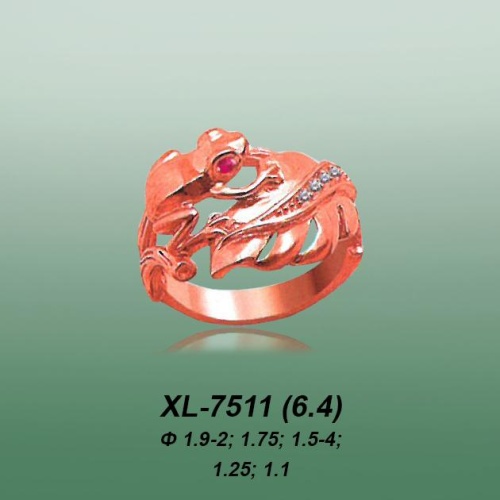Кольцо "Лягушка"  XL-7511 опока