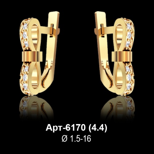 Серьги "Бантики" Арт-6170 восковка