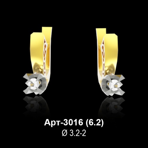 Серьги "Одинарка" Арт-3016 восковка Серьги "Одинарка" Арт-3016 восковка
