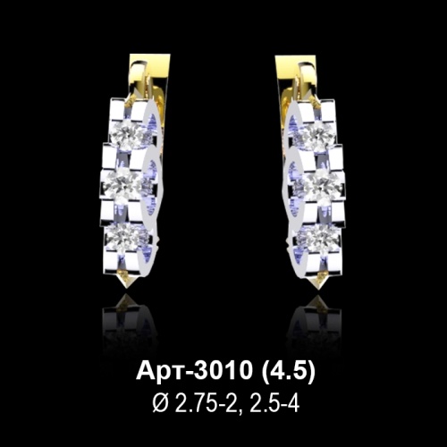 Серьги "Дорожка" Арт-3010 восковка