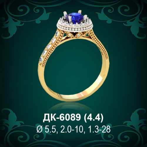 Кольцо "Одинарка с россыпью" ДК-6089 восковка Кольцо "Одинарка с россыпью" ДК-6089 восковка