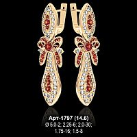 Серьги "Бантики" Арт-1797 восковка