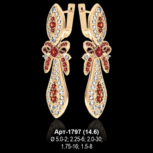Серьги "Бантики" Арт-1797 восковка