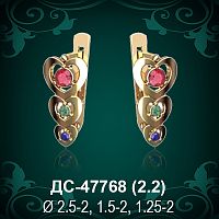 Серьги "Сердце" ДС-47768 восковка