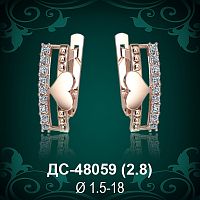 Серьги "Сердце" ДС-48059 восковка