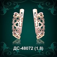 Серьги "Сердце" ДС-48072 восковка
