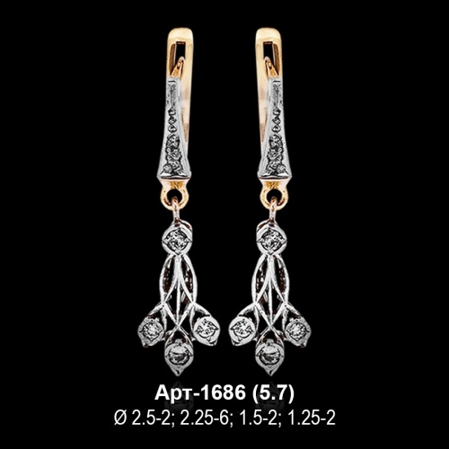 Серьги "Висячие" Арт-1686 восковка