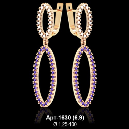 Серьги "Висячие" Арт-1630 восковка