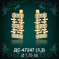 Серьги "Дорожка" ДС-47247 восковка