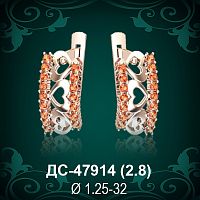 Серьги "Сердце" ДС-47914 восковка
