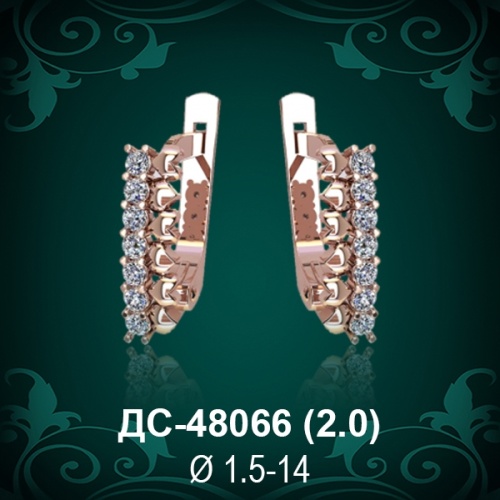 Серьги "Сердце" ДС-48066 восковка Серьги "Сердце" ДС-48066 восковка