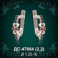 Серьги "Сердце" ДС-47864 восковка