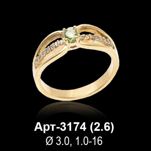 Кольцо Арт-3174 восковка