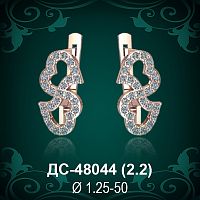 Серьги "Сердце" ДС-48044 восковка