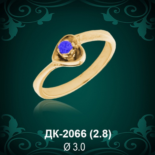 Кольцо "Сердце" ДК-2066 восковка