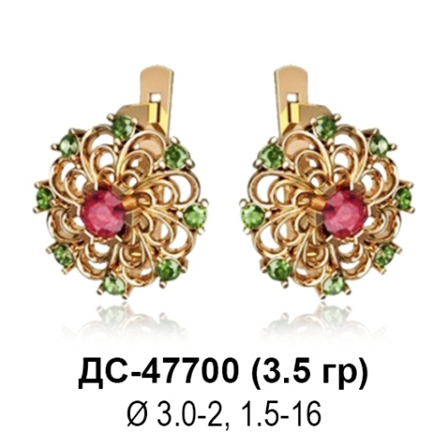 Серьги ДС-47700 восковка