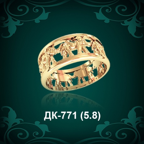 Кольцо "Слоны" ДК-771 восковка