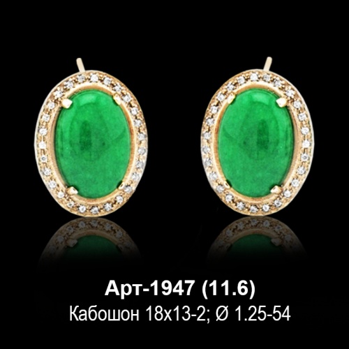 Серьги "С Кабошоном" Арт-1947 восковка Серьги "С Кабошоном" Арт-1947 восковка