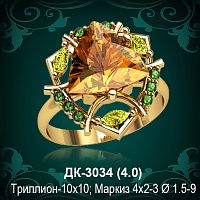 Кольцо "С Крупным камнем" ДК-3034 восковка