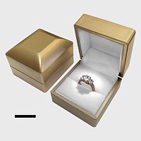 52366 Футляр для кольца с подсветкой (пластик) 65х60х50 мм