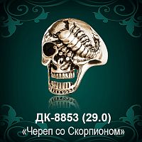 Мужской перстень "Череп со Скорпионом" ДК-8853 восковка