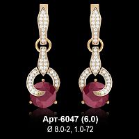 Серьги "Висячие" Арт-6047 восковка