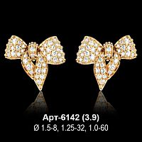 Серьги "Бантики" Арт-6142 восковка