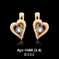 Серьги "Сердце" Арт-1488 восковка