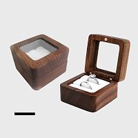 54004 Футляр для 2-х колец (дерево) - 55х55х35 мм