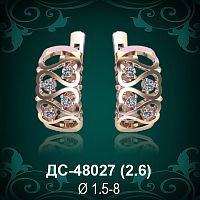 Серьги "Сердце" ДС-48027 восковка