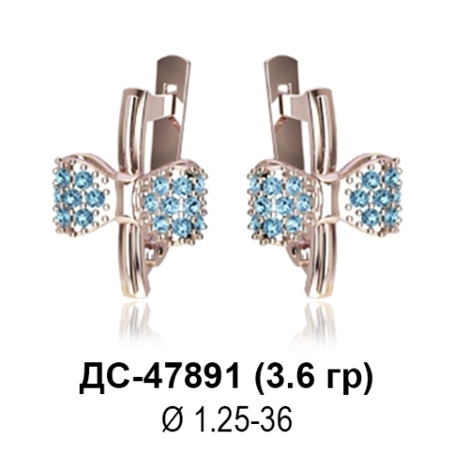 Серьги "Бантик" ДС-47891 восковка Серьги "Бантик" ДС-47891 восковка