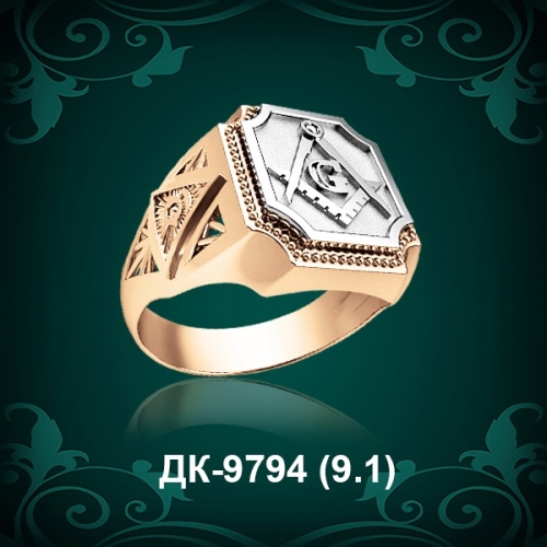 Мужской перстень "Масонский" ДК-9794 восковка