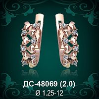 Серьги "Сердце" ДС-48069 восковка