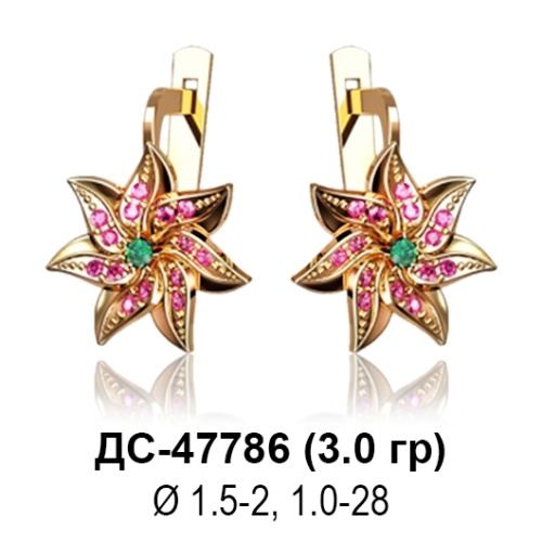 Серьги ДС-47786 восковка
