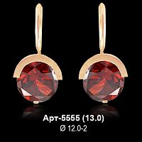 Серьги "С крупным камнем" Арт-5555 восковка
